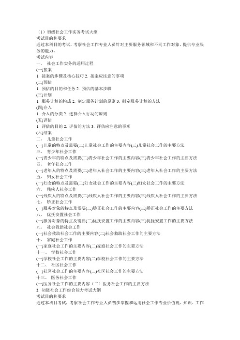 初级社工实务考试大纲