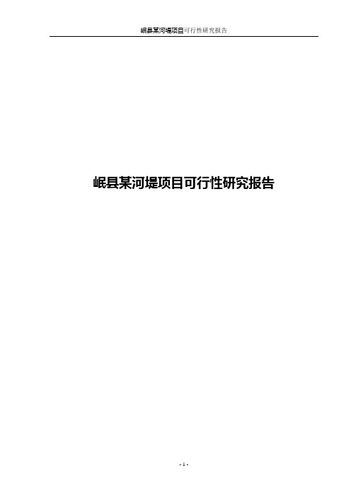 岷县某河堤项目可行性研究报告