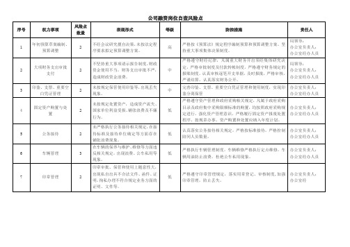 公司融资岗位自查风险点