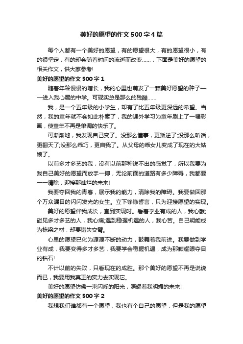 美好的愿望的作文500字4篇