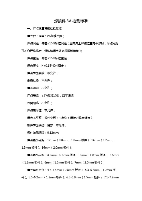 焊接件3A检测标准