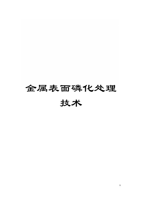 金属表面磷化处理技术模板