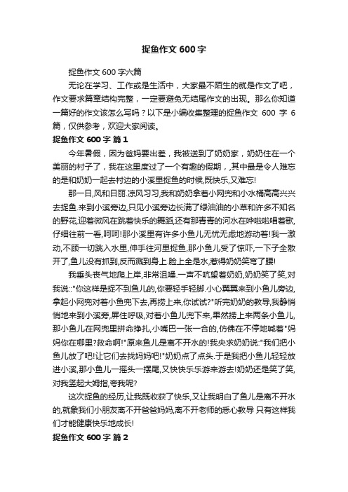 捉鱼作文600字六篇