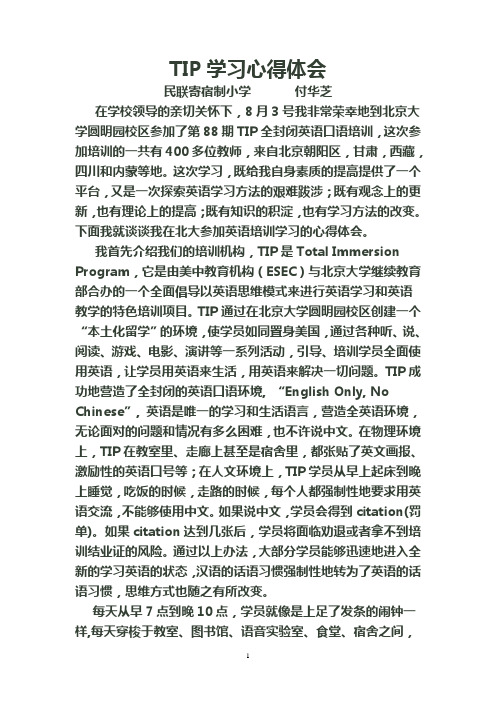 TIP学习心得体会