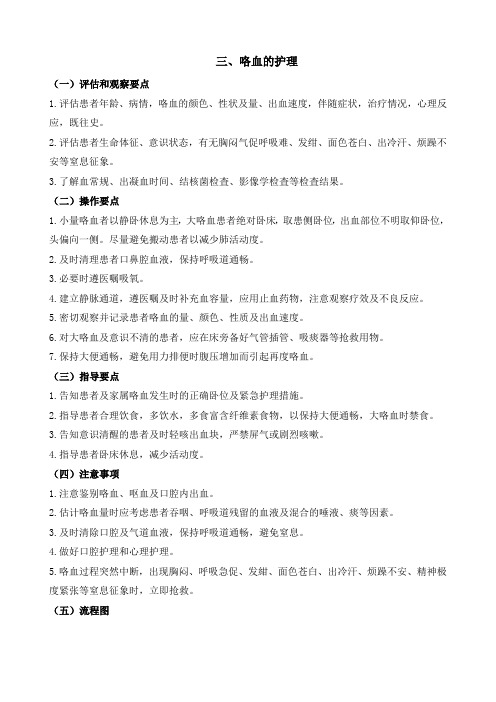 咯血的护理