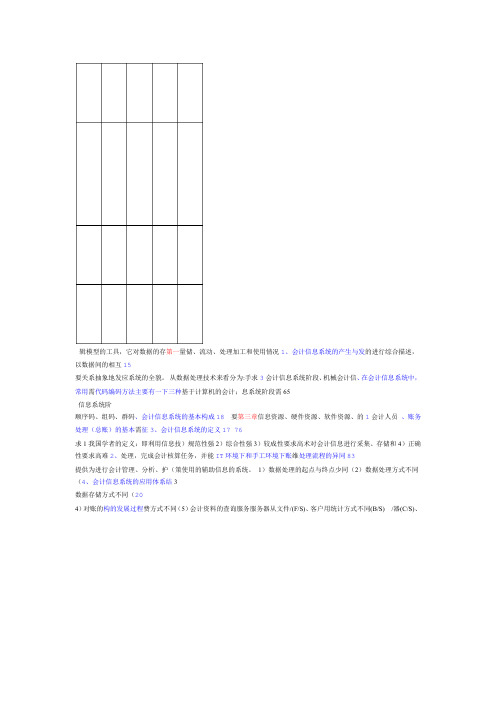 会计信息系统期末复习