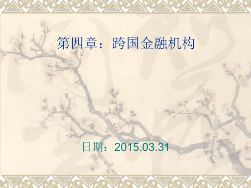 国际投资学第四章跨国金融机构