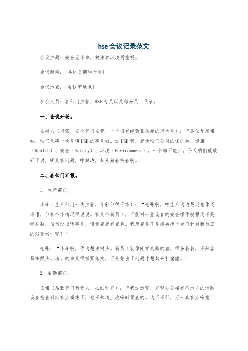 hse会议记录范文