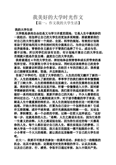 我美好的大学时光作文