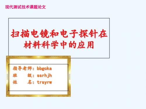 扫描电镜和电子探针的原理和应用