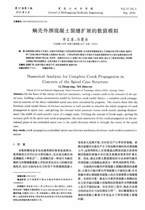 蜗壳外围混凝土裂缝扩展的数值模拟