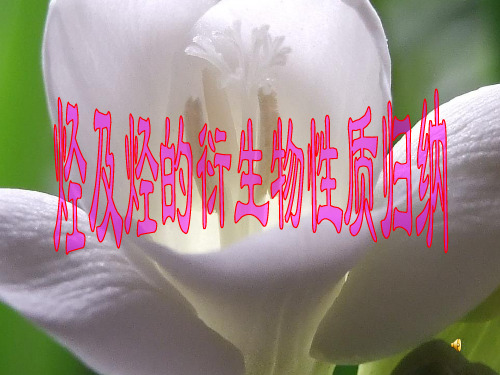 烃及烃的衍生物的性质归纳