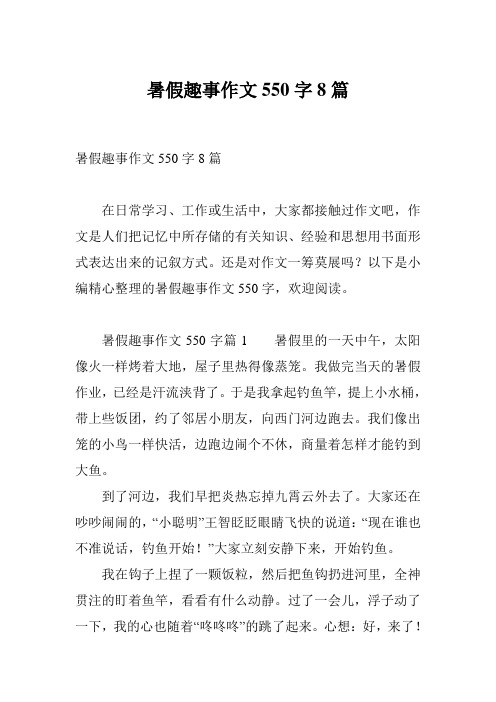 暑假趣事作文550字8篇