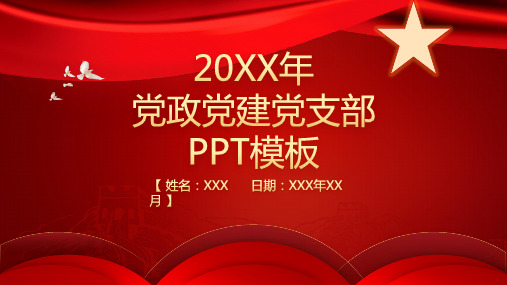 20XX年党政党建党支部 PPT模板