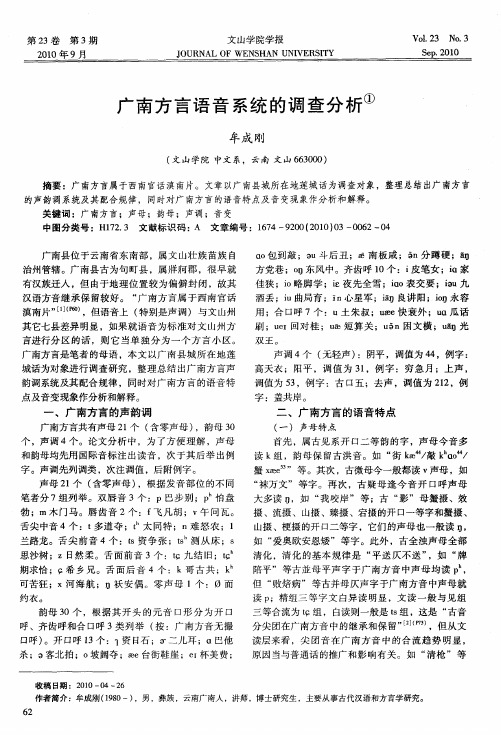 广南方言语音系统的调查分析