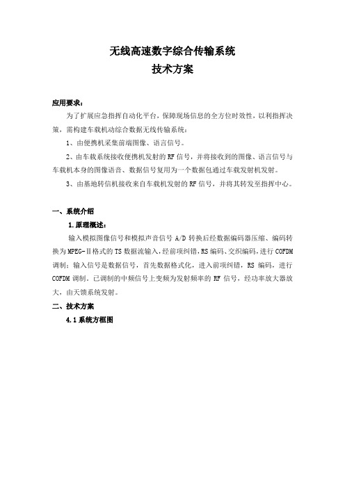 无线高速数字综合传输系统方案