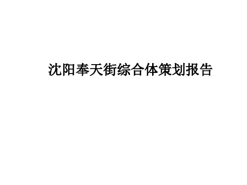 辽宁沈阳奉天街综合体项目定位