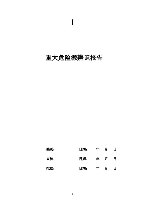 重大危险源辨识报告