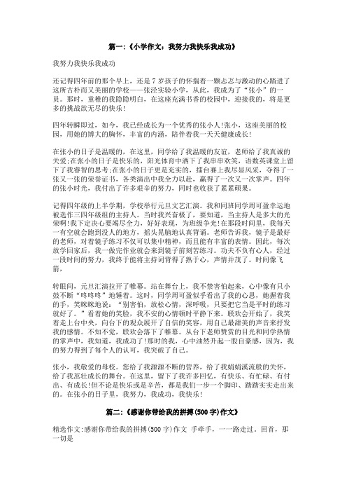 我拼搏我快乐作文