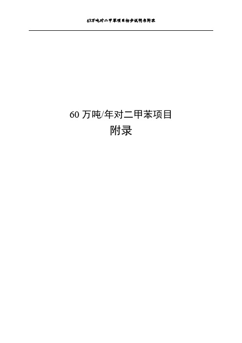 60万吨年对二甲苯项目-附录