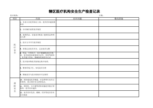 诊所 卫生室安全生产检查记录