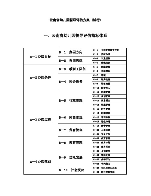 云南省幼儿园督导评估方案(试行).