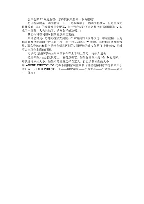 会声会影12问题解答