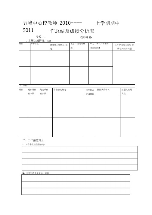 小学成绩分析表