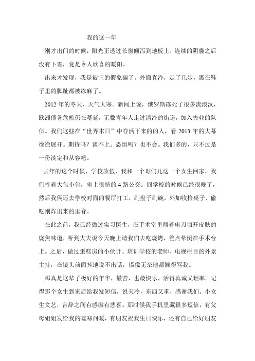 我的这一年