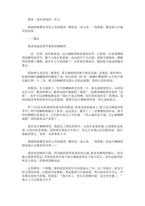 那是一道风景线初一作文(最新)