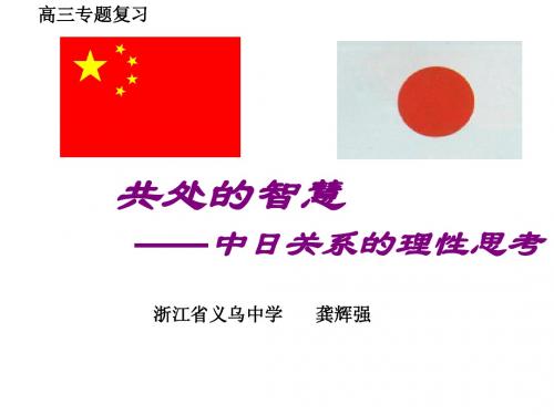 中日关系的理性思考专题复习PPT课件 通用