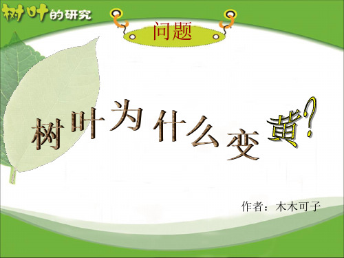“树叶为什么变黄？”研究性学习报告