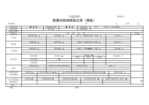 粉煤灰检测原始记录1(模板)
