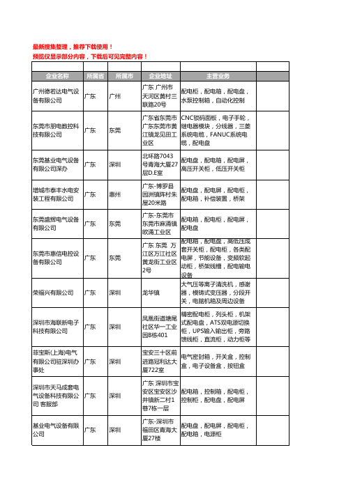 新版广东省配电盘工商企业公司商家名录名单联系方式大全32家