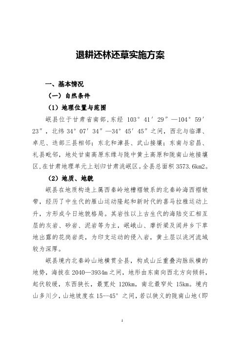 退耕还林实施方案
