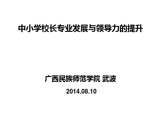 中小学校长专业发展与领导力的提升