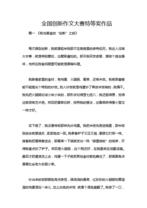 全国创新作文大赛特等奖作品