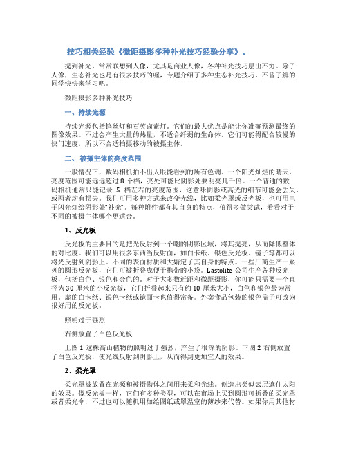 微距摄影多种补光技巧经验分享