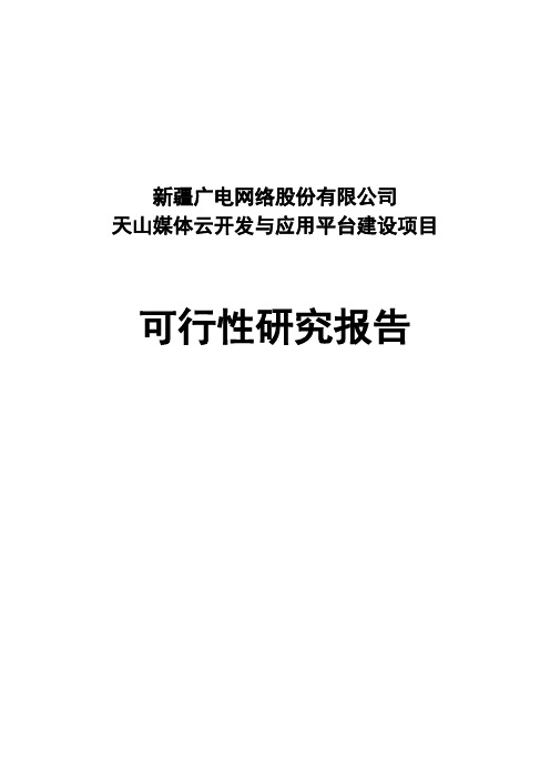 天山媒体云开发与应用平台建设项目可行性研究报告