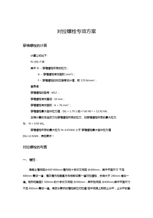 对拉螺栓专项施工方案