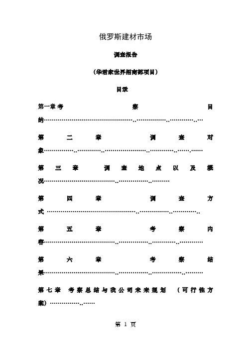 俄罗斯建材市场调查报告