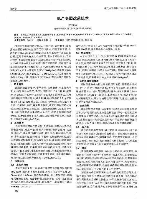 低产枣园改造技术