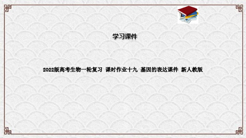 2022版高考生物一轮复习 课时作业十九 基因的表达课件 新人教版