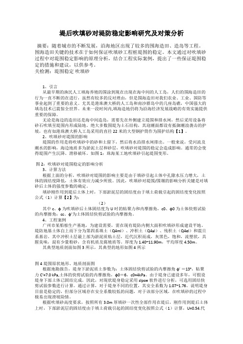 堤后吹填砂对堤防稳定影响研究及对策分析100