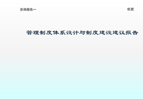 公司管理制度体系设计与制度建设建议报告ppt课件