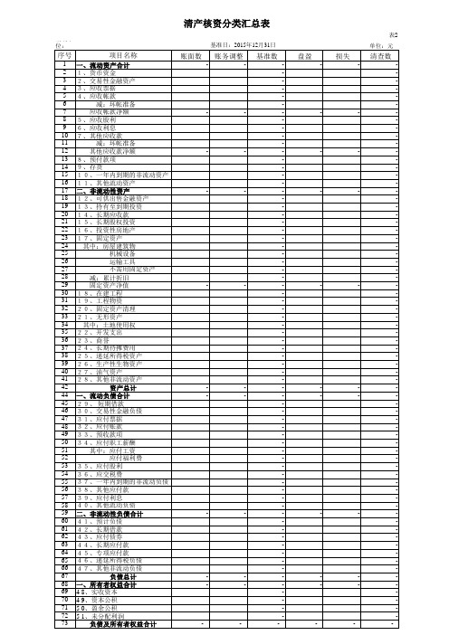 清产核资基础表模板--企业