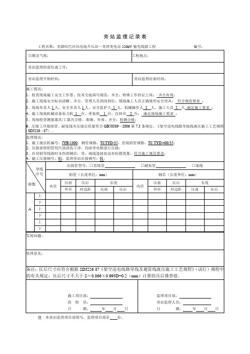 旁站监理记录表