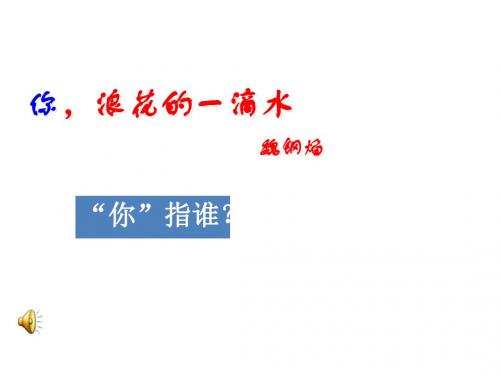 北师大版六年级语文下册《你浪花的一滴水》 PPT课件
