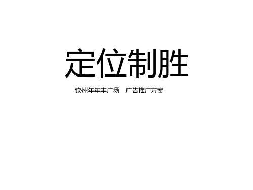 广西钦州年年丰广场广告推广策略提案