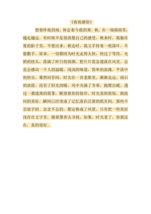 《夜雨感悟》doc